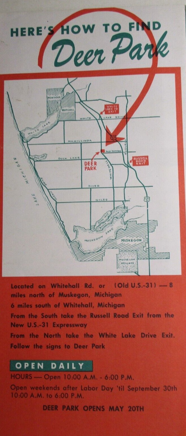 Michigans Adventure (Deer Park) - 1960S Postcard As Deer Park (newer photo)